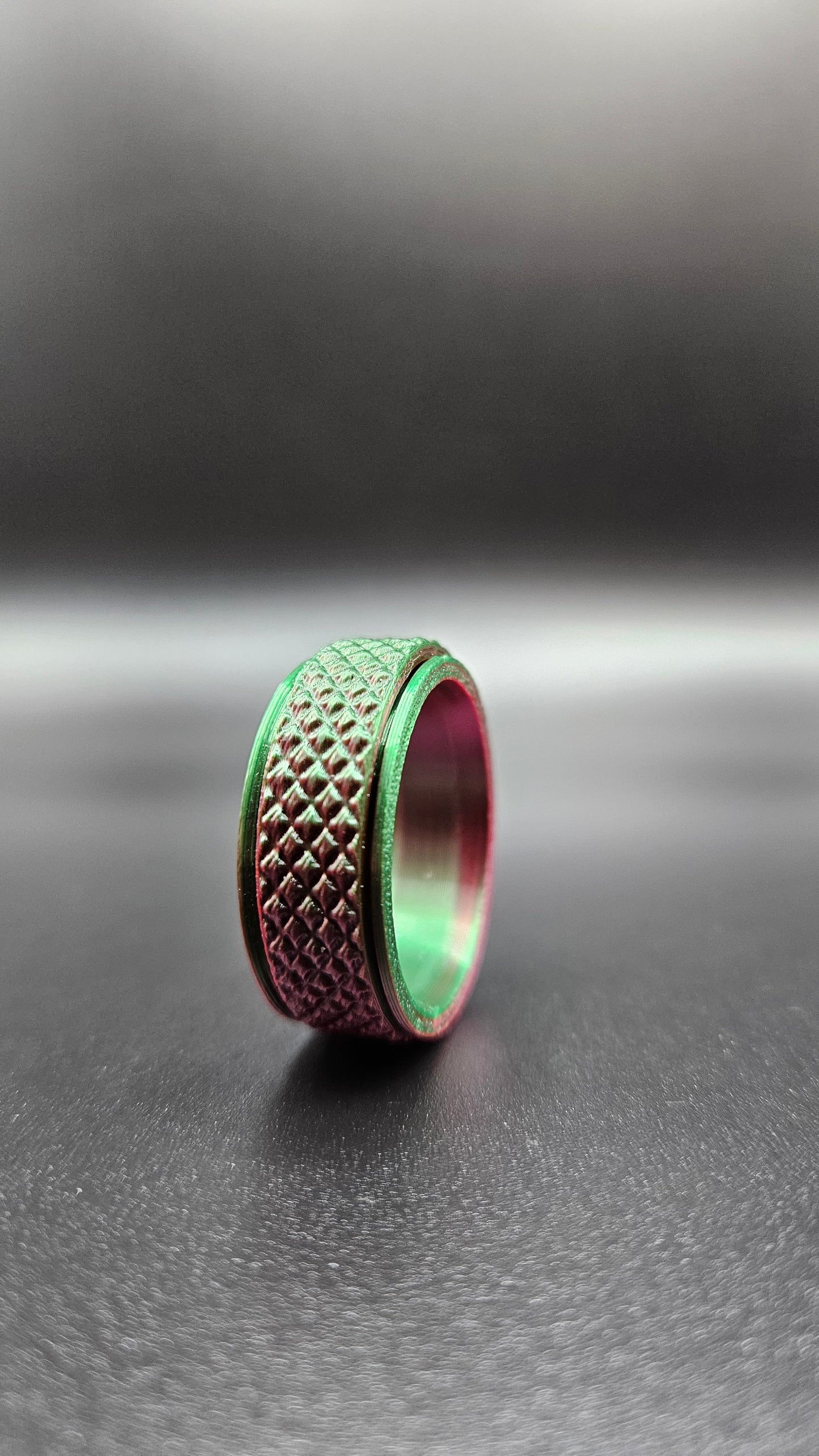 Classy Knurled Multi-Color Fidget and Spinner Ring